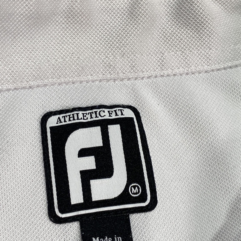 FootJoy Polo Shirt Mens Medium White Athletic Fit Golf Performance‎ Stretch - Picture 3 of 11